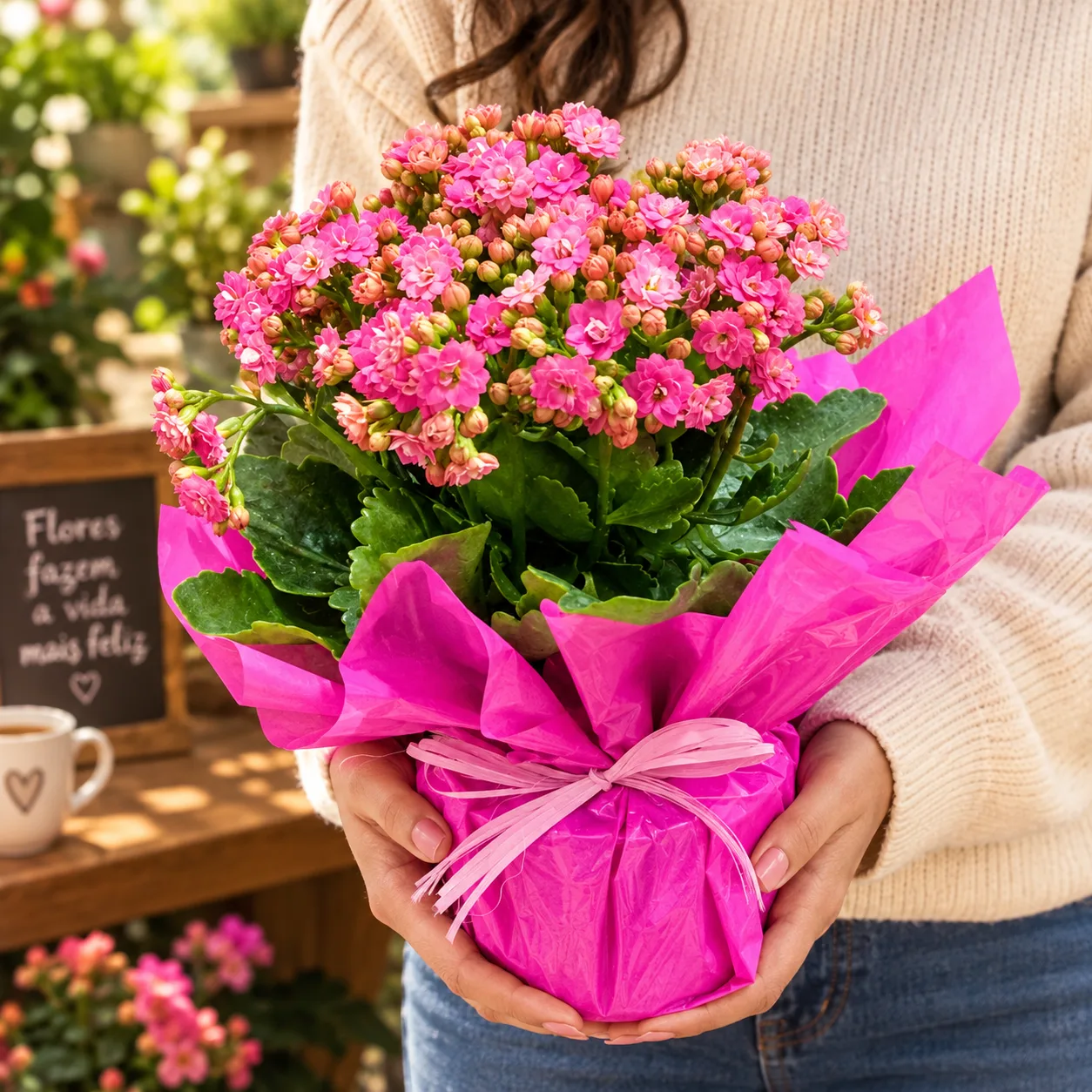 Flor Kolanchoe decorada